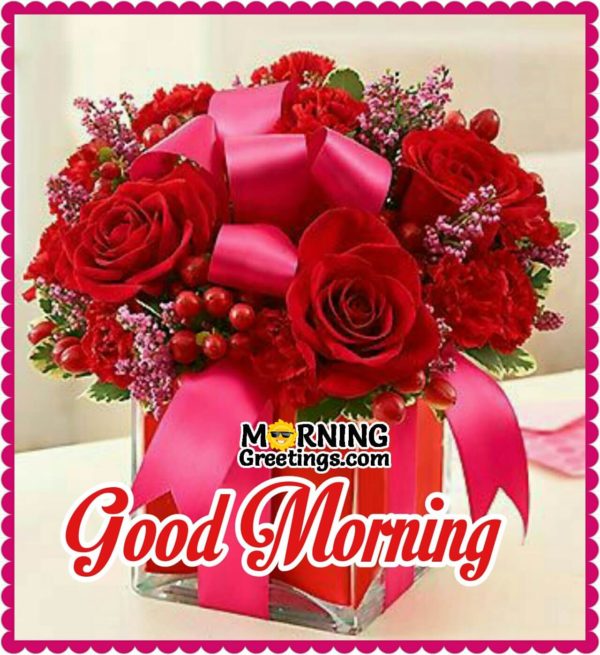Good Morning With Gift Of Roses