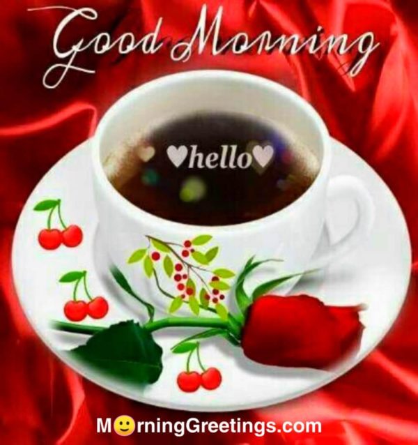 Good Morning With Coffe And Rose