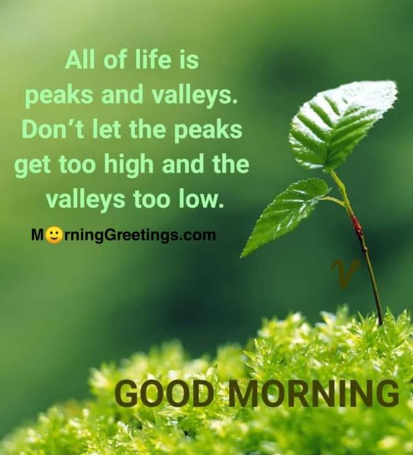 All Of Life Is Peaks And Valleys