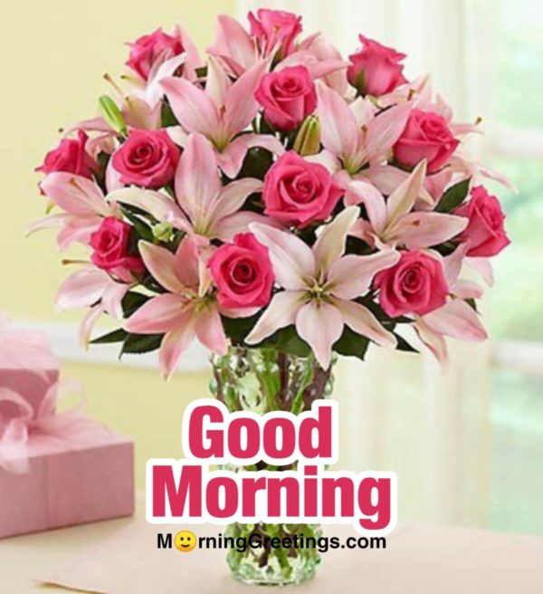 Good Morning With Lovely Pink Roses