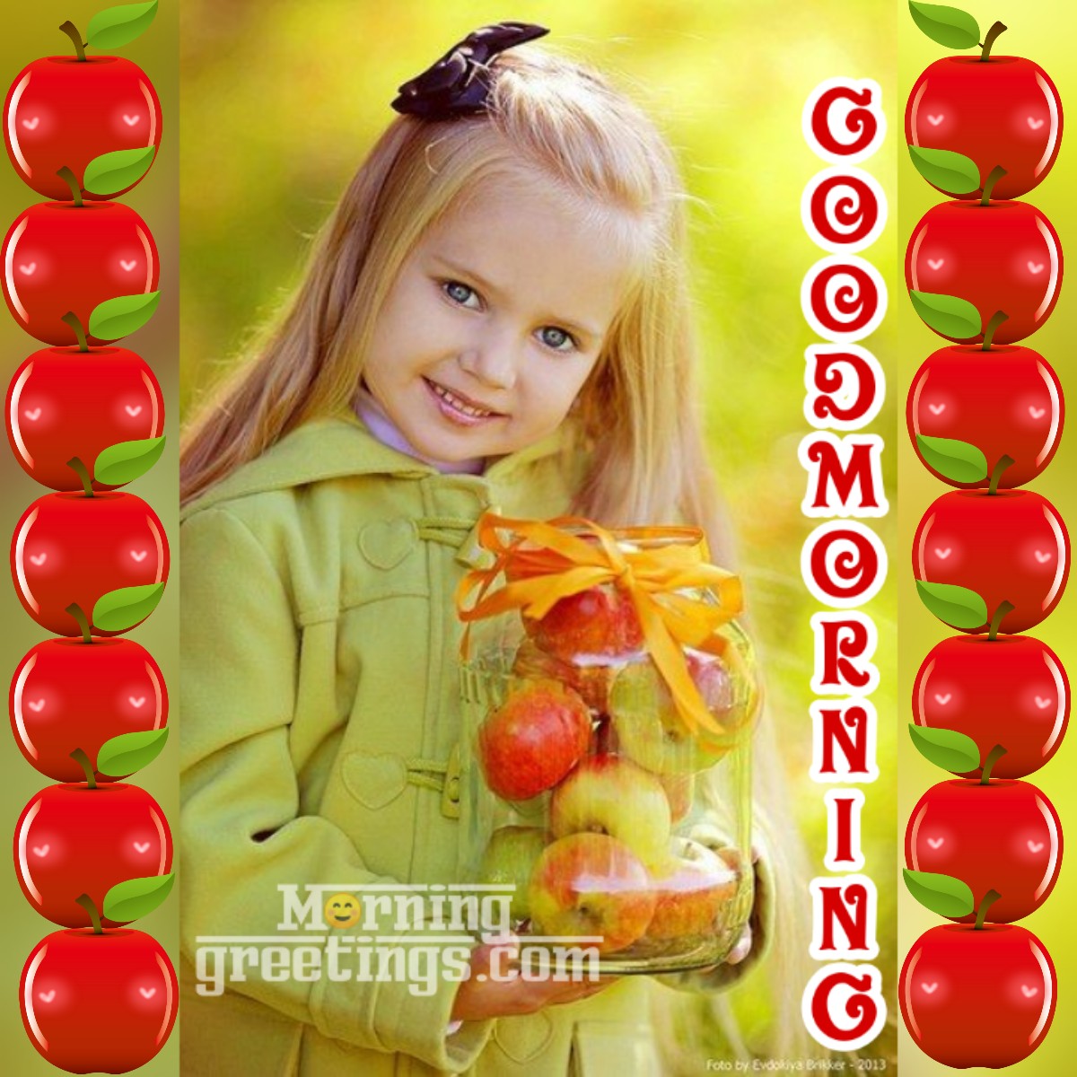 Good Morning Girl With Apple