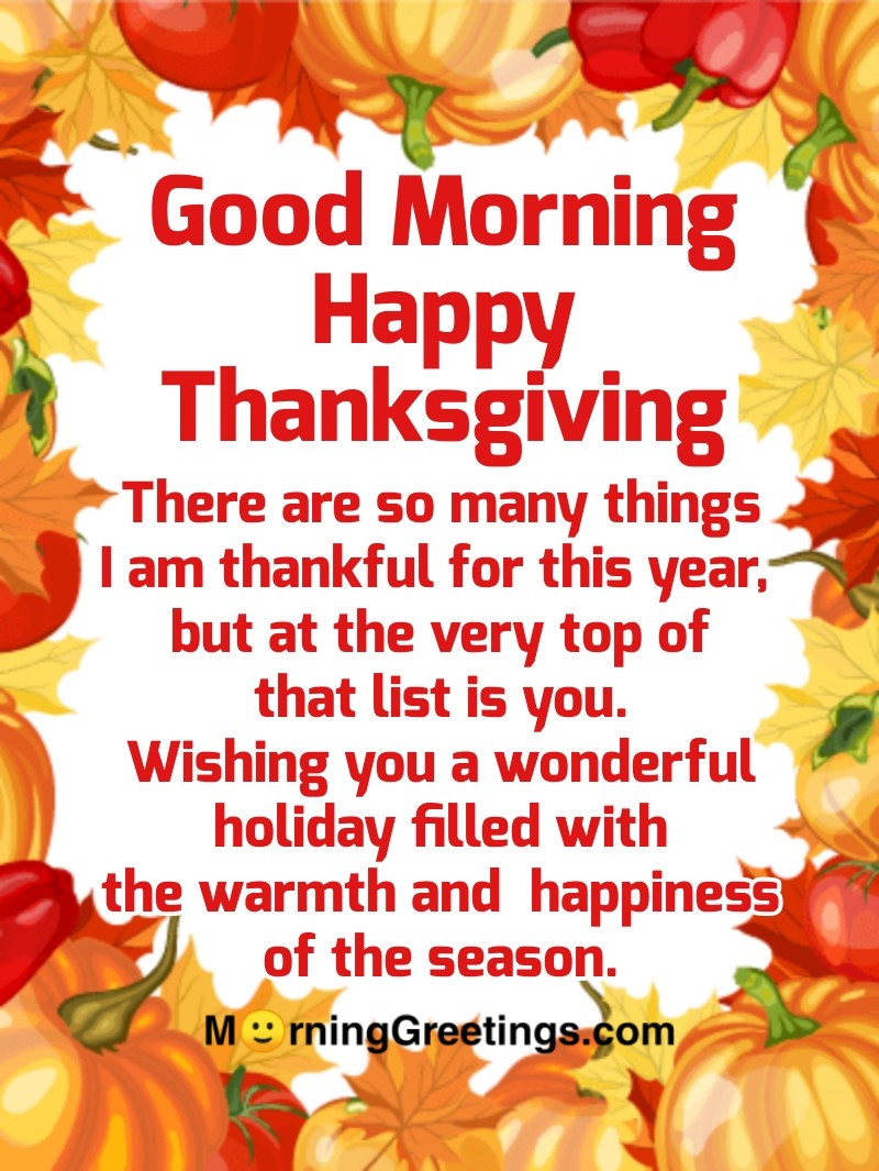 Good Morning Happy Thanksgiving Message