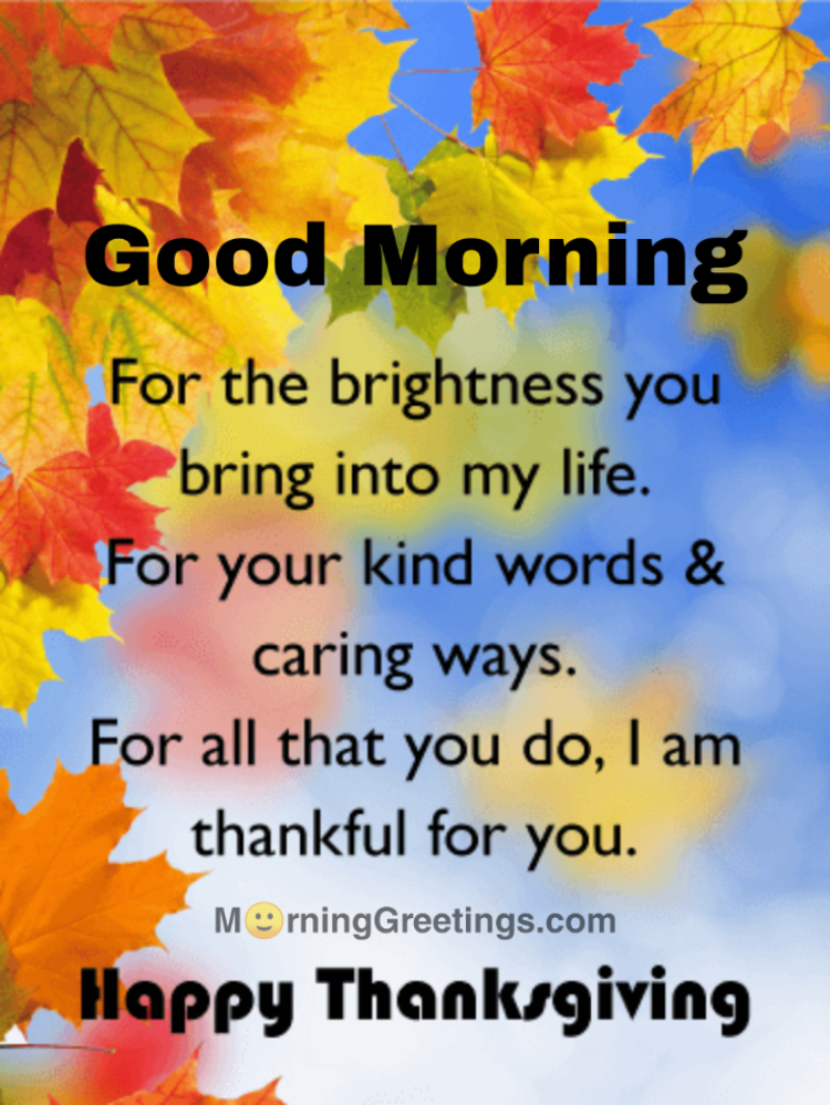 Good Morning Thanksgiving Note