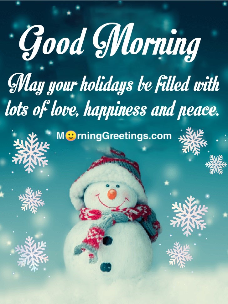 Good Morning Cheerful Snowman Happy Holidays Card