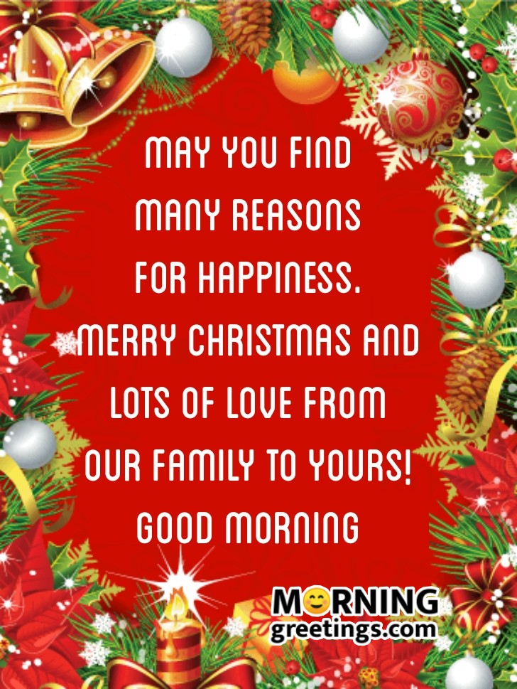Good Morning Christmas Leaves & Ornaments Card