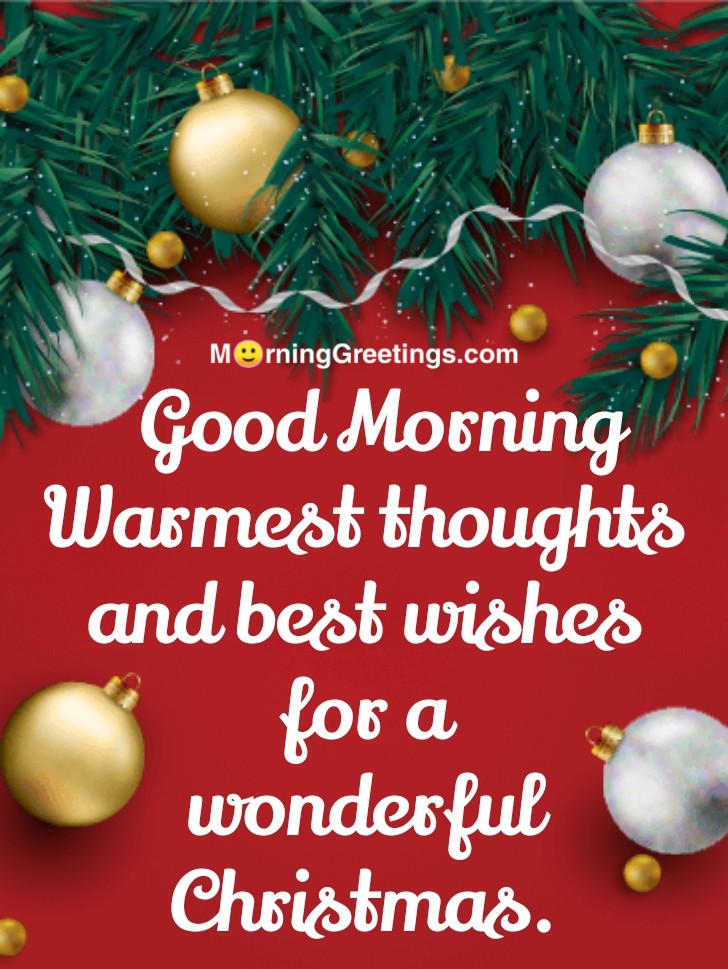Good Morning Fir Leaves & Ornaments Christmas Card