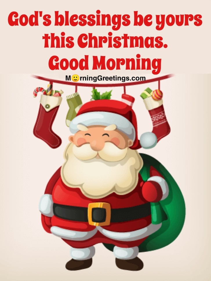 Good Morning Happy Santa Christmas Card