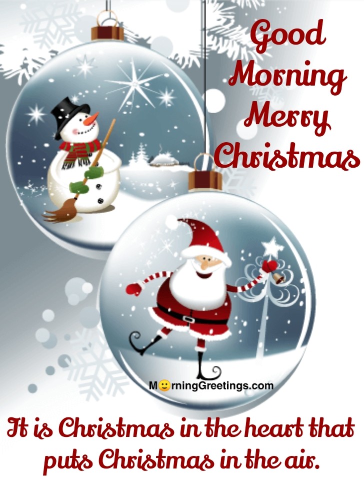 Good Morning Santa & Snowman Christmas Ornaments Card