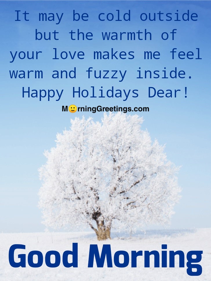 Good Morning Snow Tree Happy Holidays Card