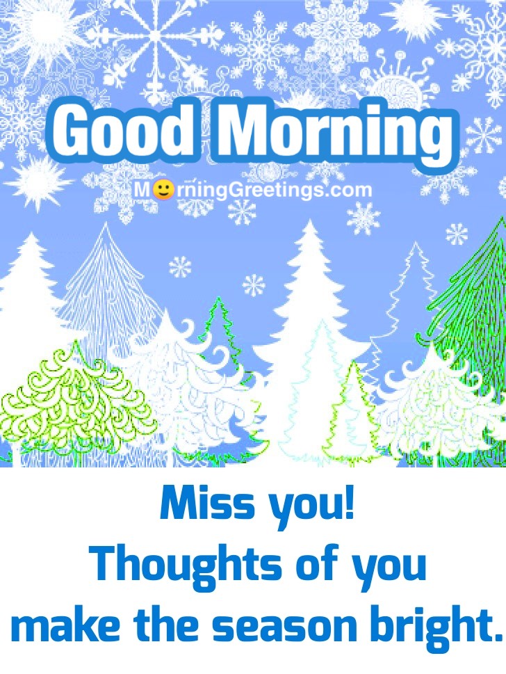 Good Morning Snow In Forest Happy Holidays Card