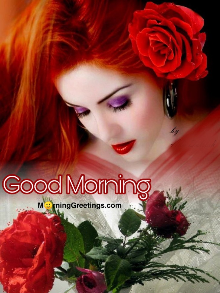 Good Morning Beatiful Woman Looking Down