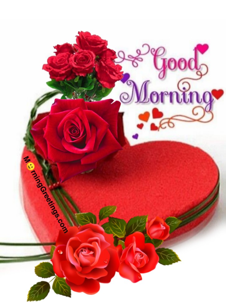 Good Morning Heart Box With Red Roses