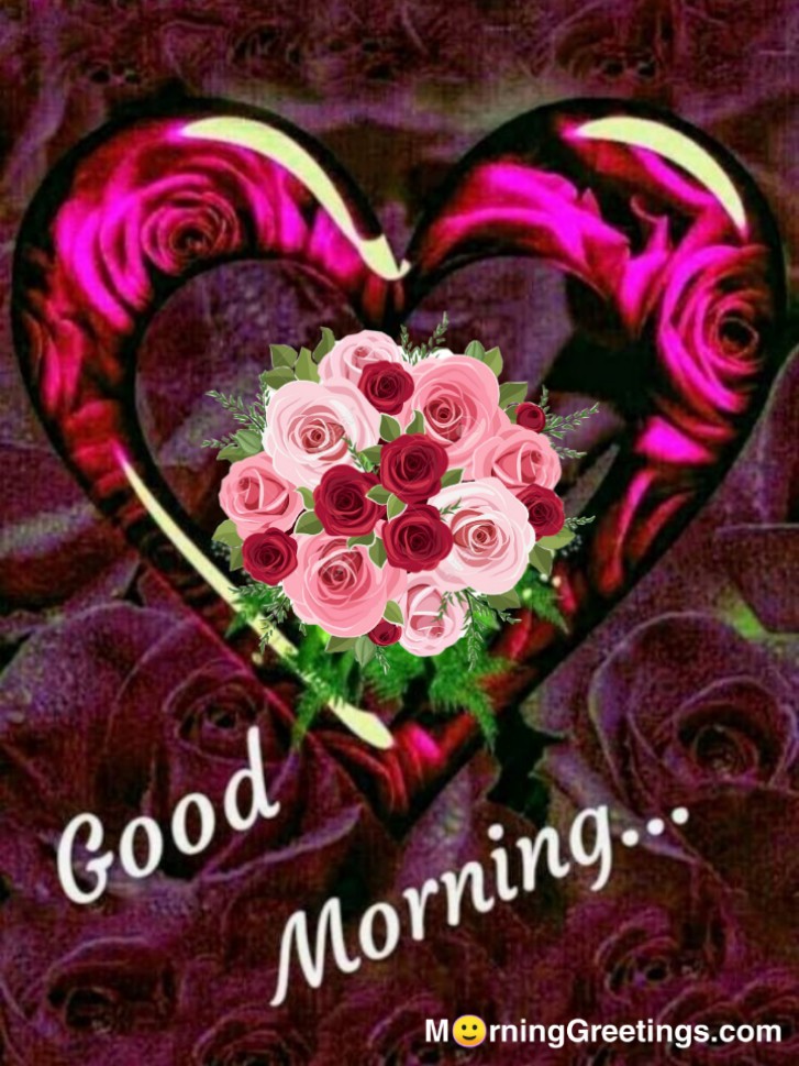 Good Morning Rose Bouquet In Heart