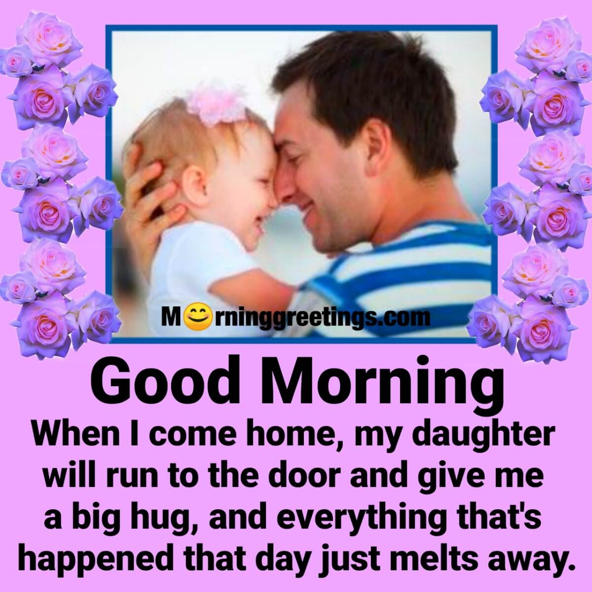 Good Morning Hug Quote Of Daughter And Father