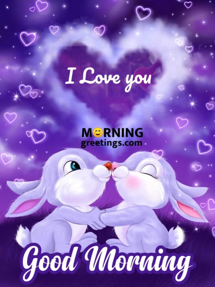 Good Morning I Love You Two Rabbits Card
