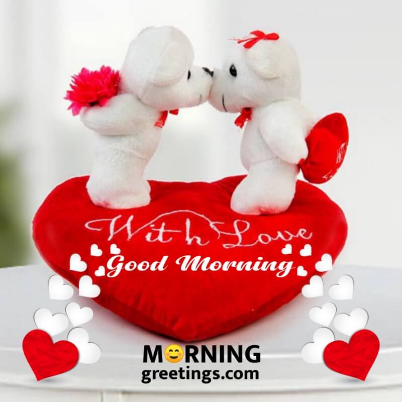 Good Morning Kissing Teddy Bears Card