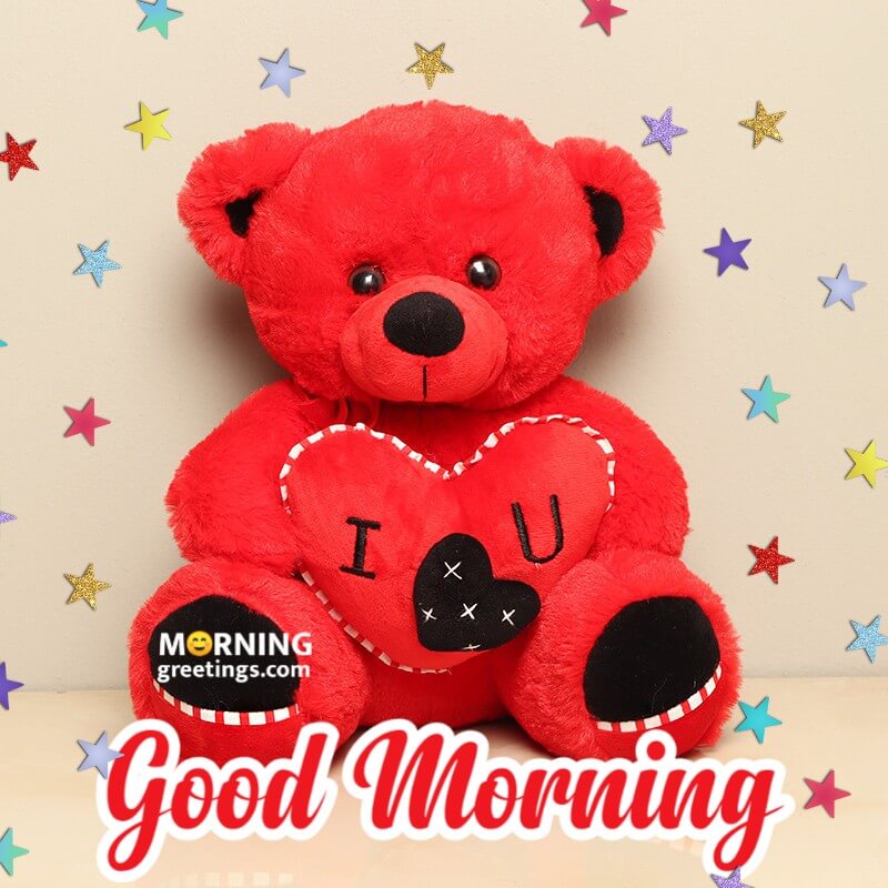 Good Morning Red Teddy Bear Card
