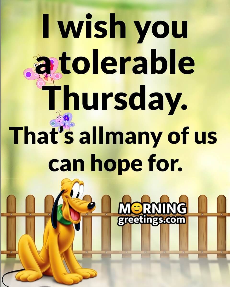 I Wish You A Tolerable Thursday.