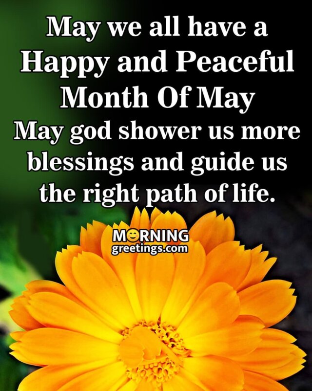 Happy And Peaceful Month Of May