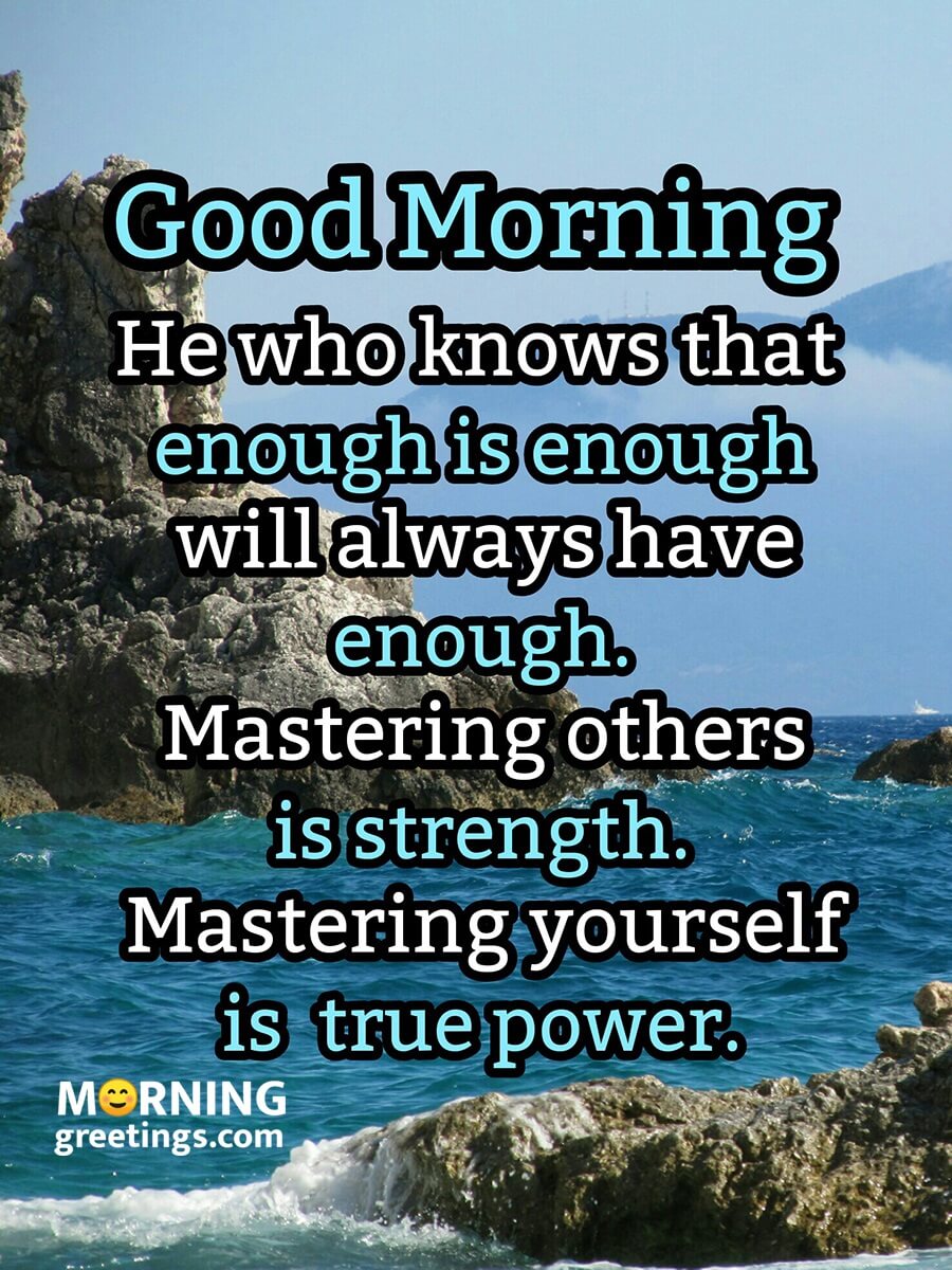 Good Morning Master Yourself