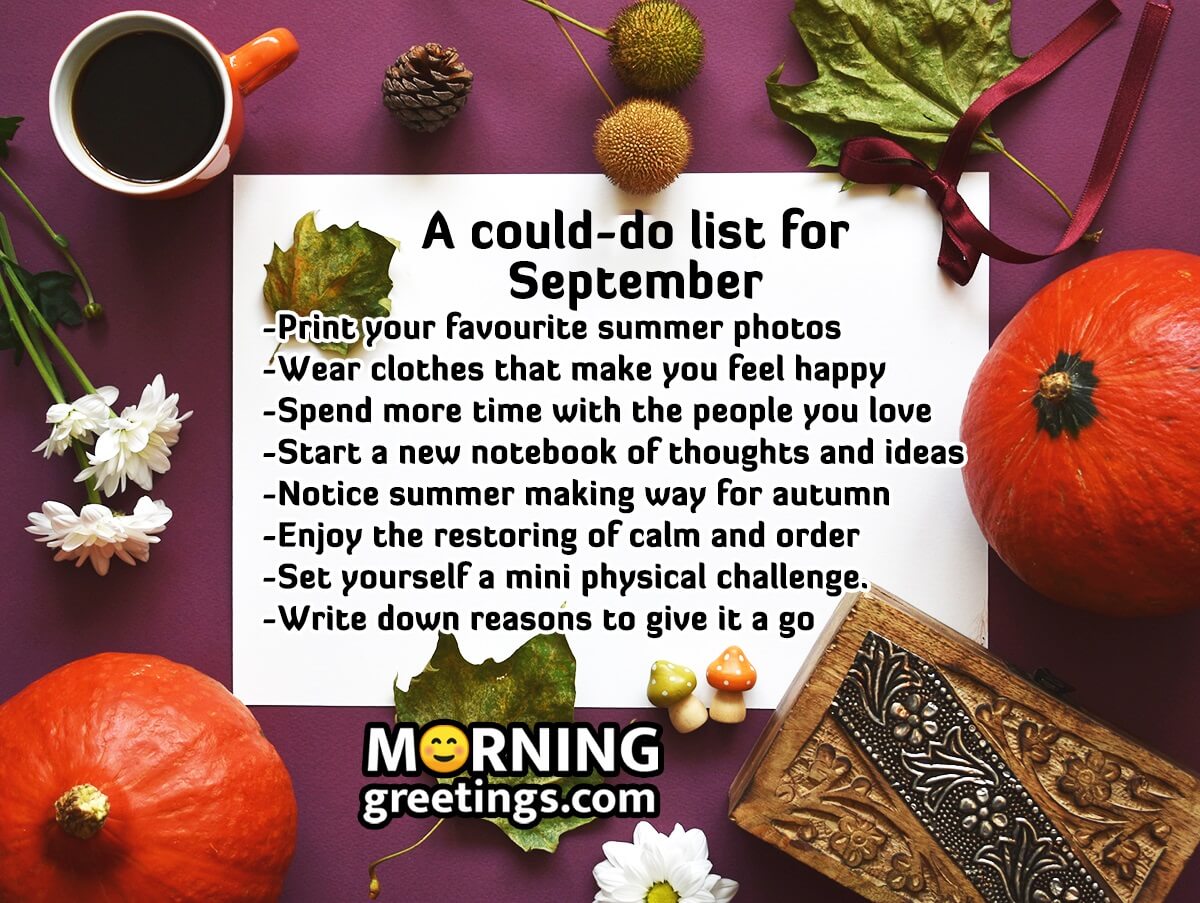 A Could Do List For September