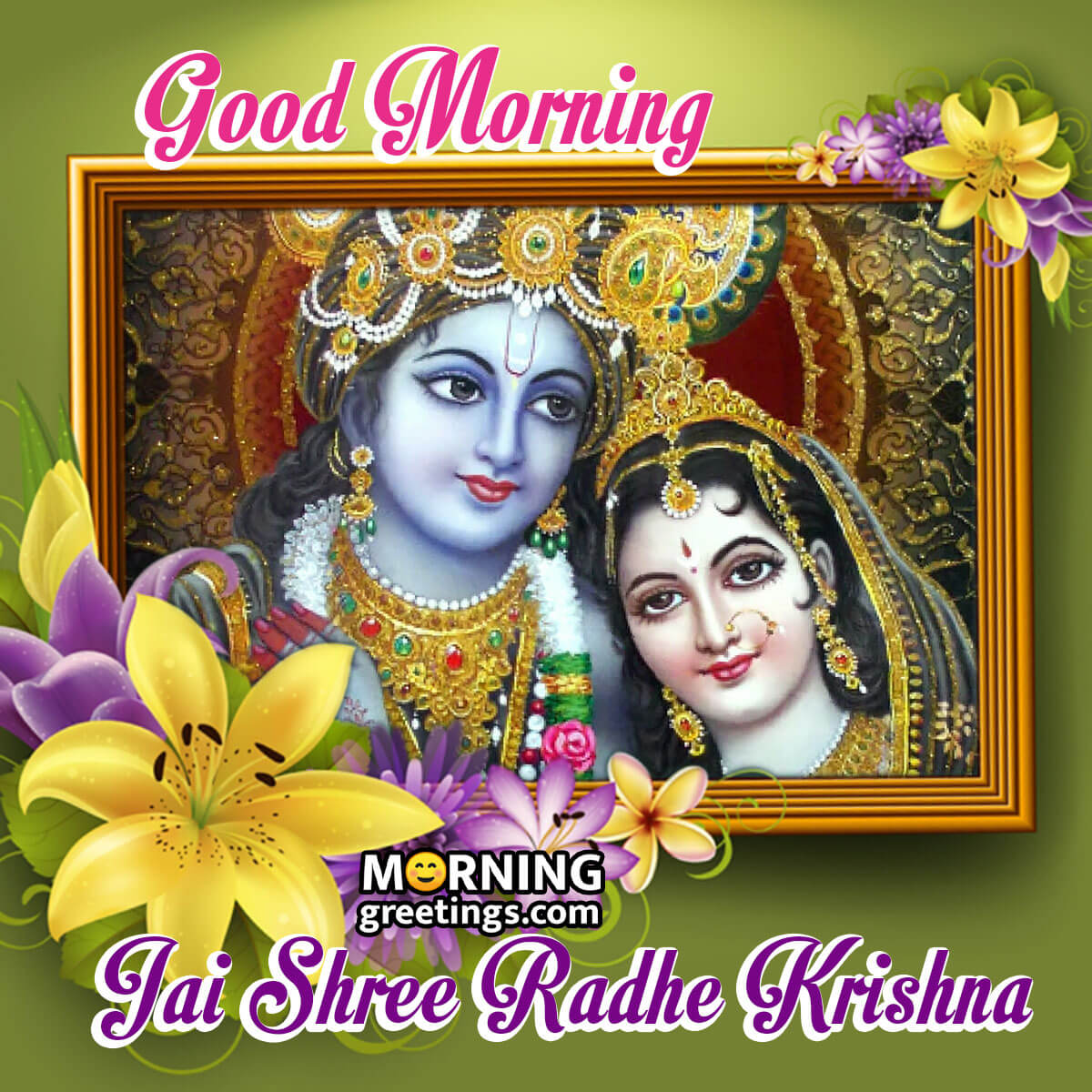 30 Good Morning Lovely Radha Krishna Images - Morning Greetings ...
