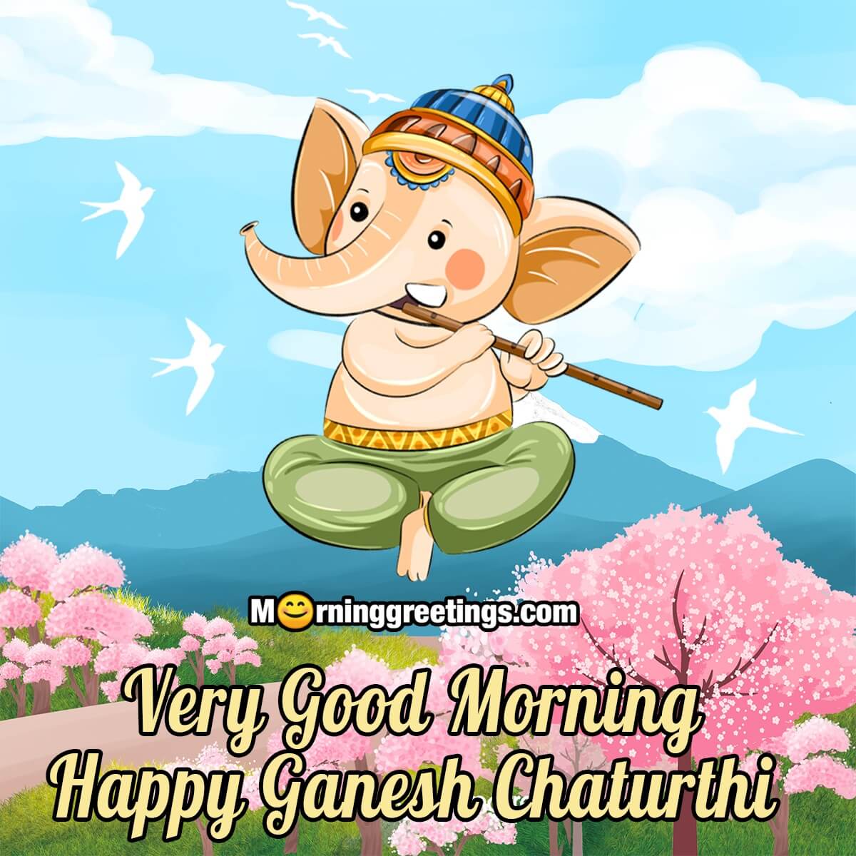 20 Cute Happy Ganesh Chaturthi Good Morning Images - Morning ...