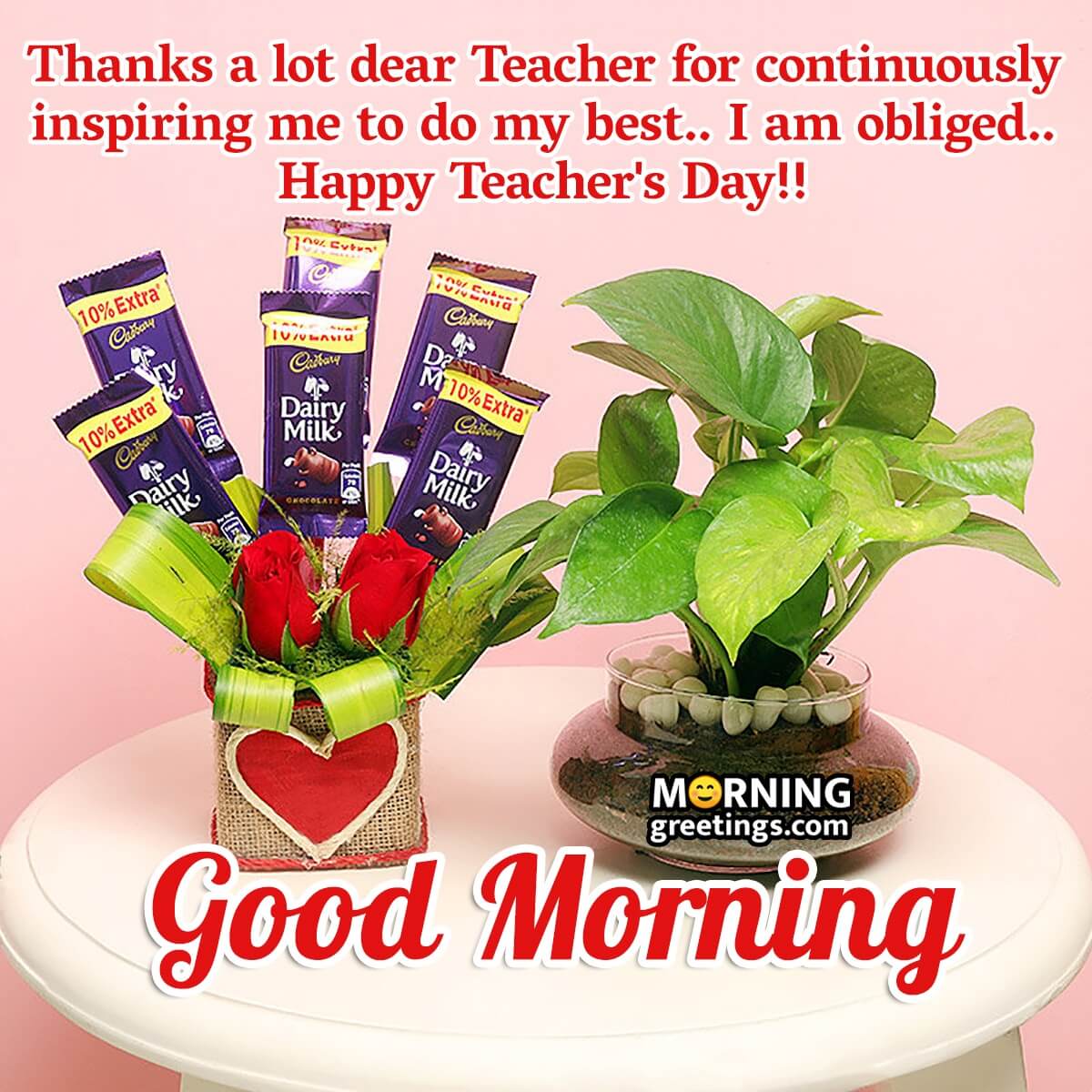 Good Morning Teacher's Day Thanks A Lot Wish