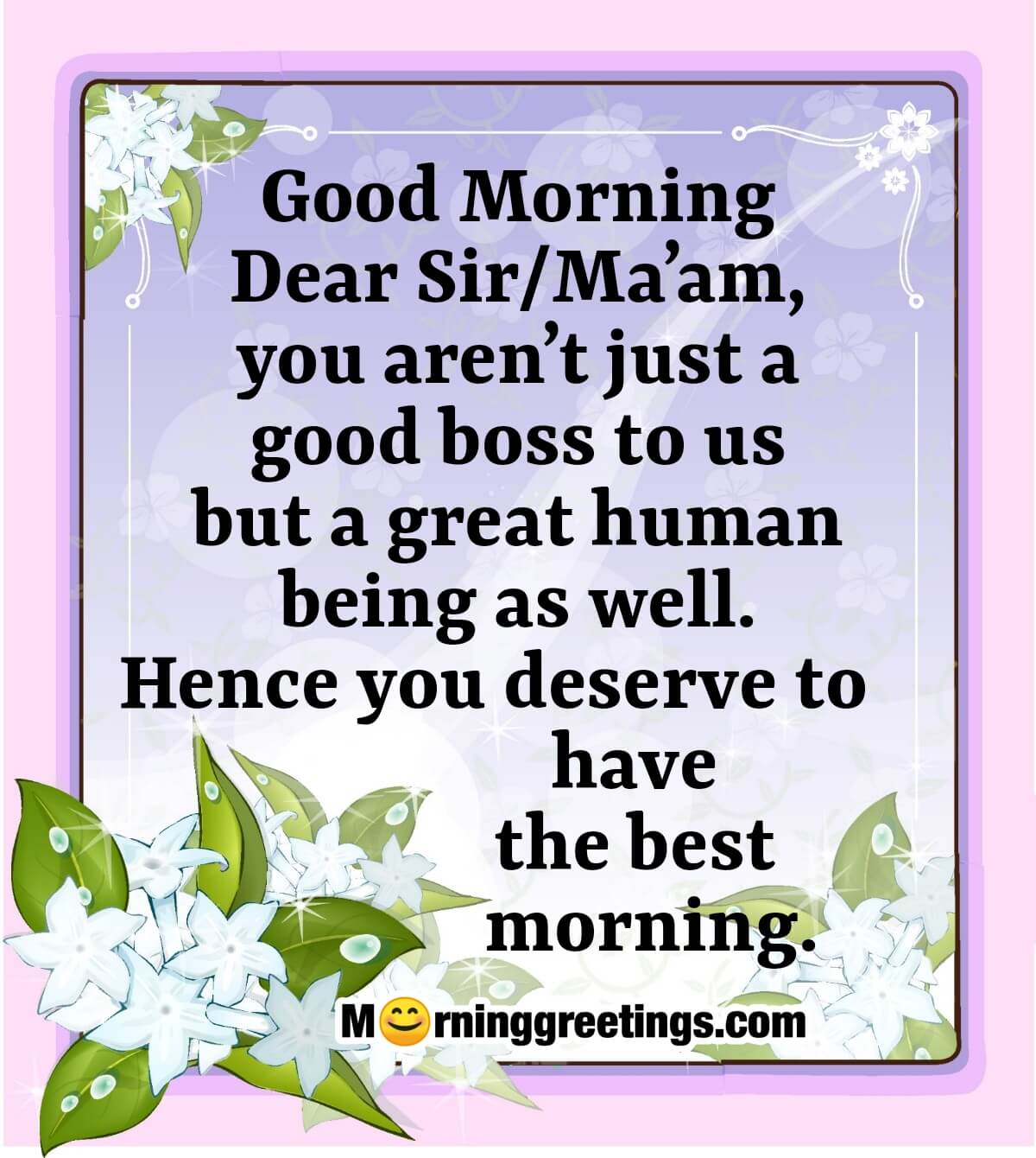 Good Morning Dear Sir