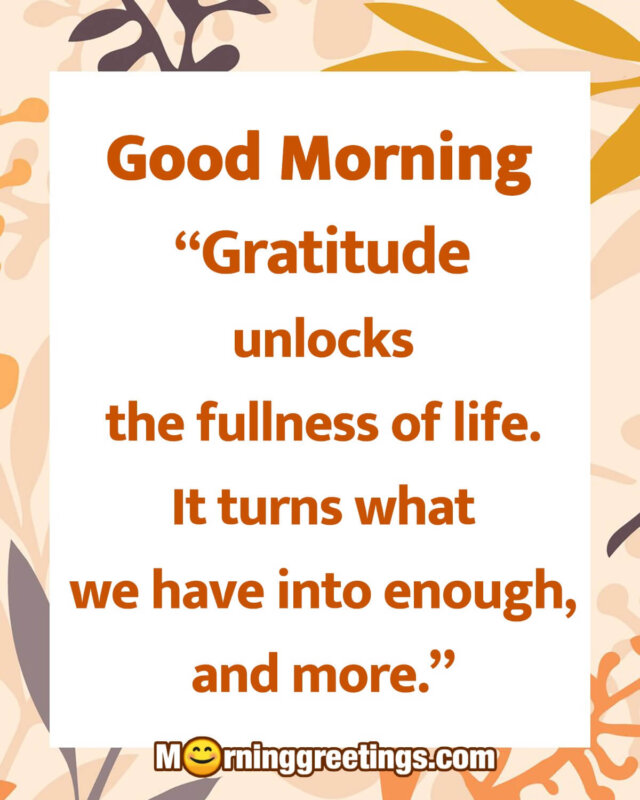 Good Morning Gratitude Quote