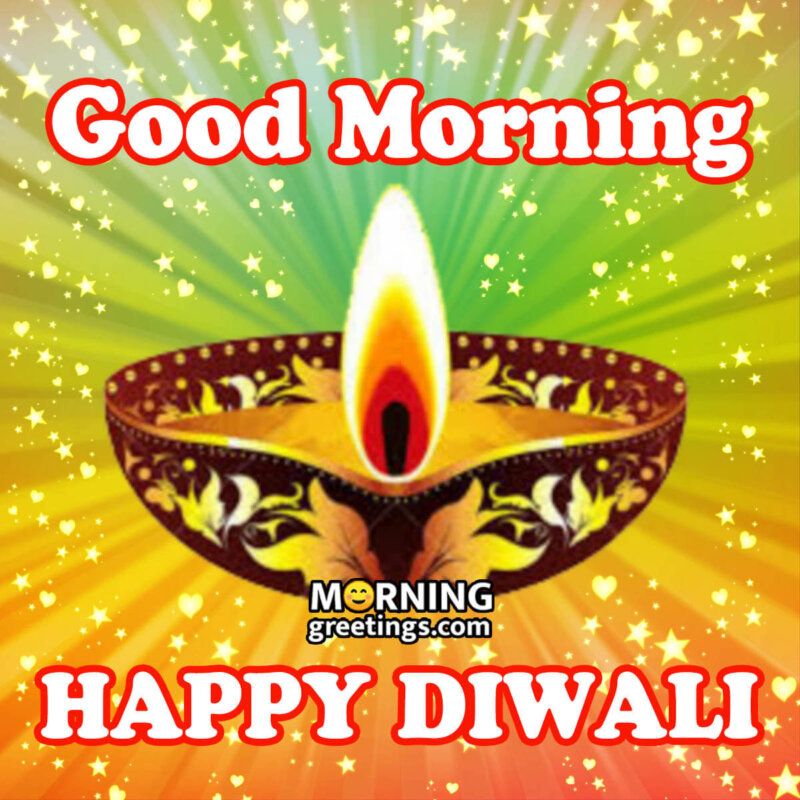 Good Morning Happy Diwali Diya Image