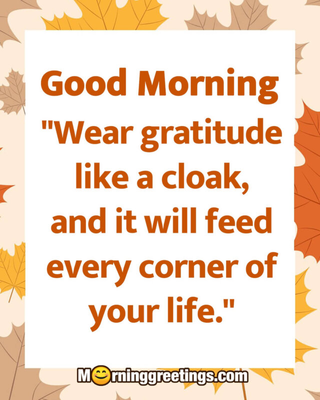 Good Morning Wear Gratitude Like A Coak