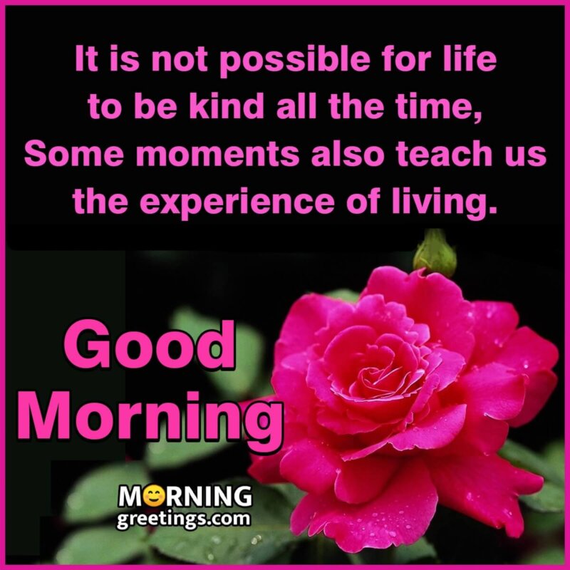 Good Morning Experience Of Living Quote