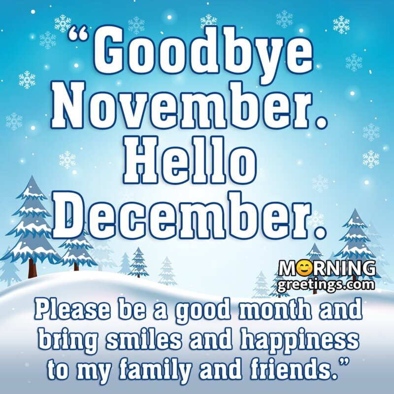 Goodbye November, Hello December Wish