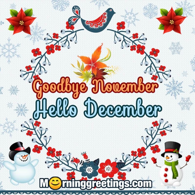 Goodbye November Hello December