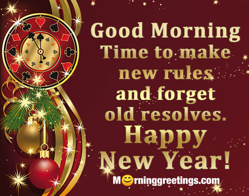 Good Morning Happy New Year Wish Image