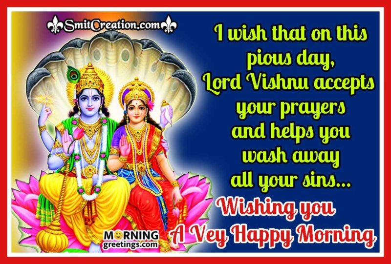 Good Morning Lord Vishnu Wish Image