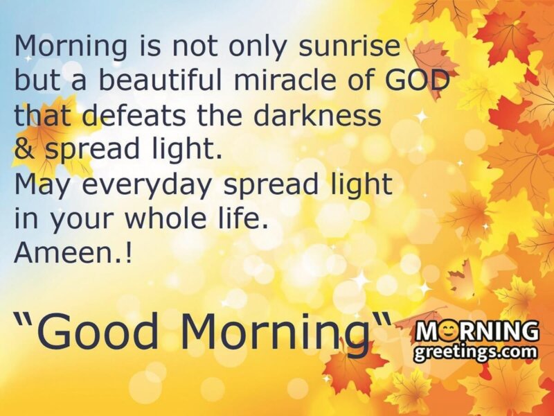 Morning Is Beautiful Miracle Of God