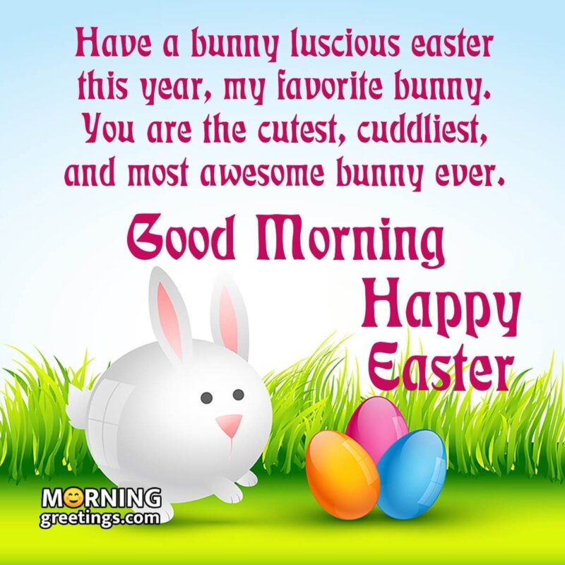 Good Morning Happy Easter Bunny Image