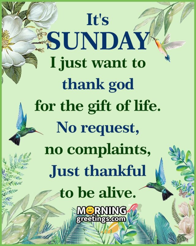 It's Sunday Thank God