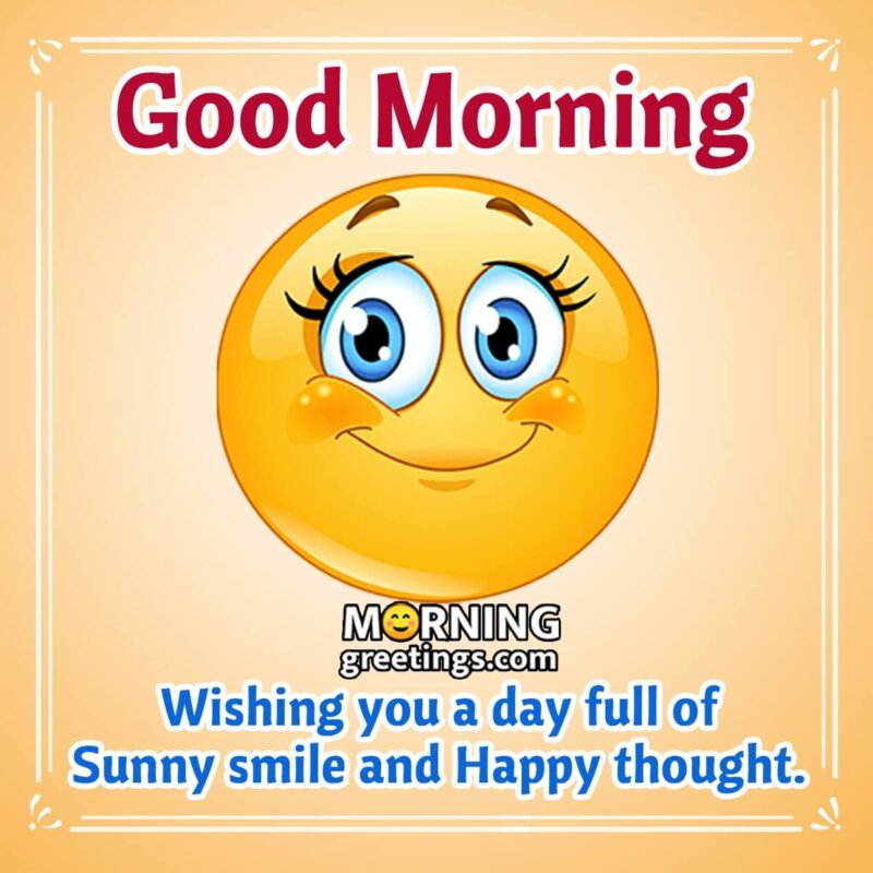 Good Morning Sunny Smile And Happy Thought