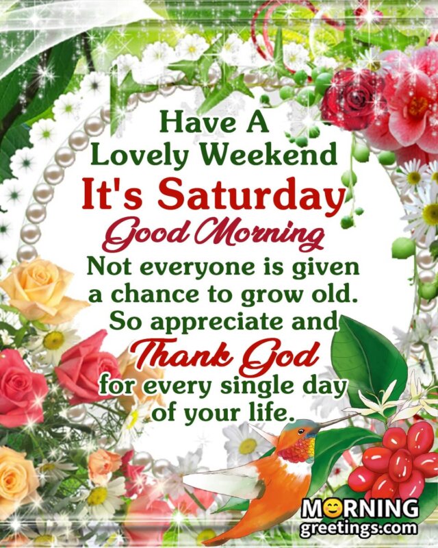 Have A Lovely Weekend It's Saturday