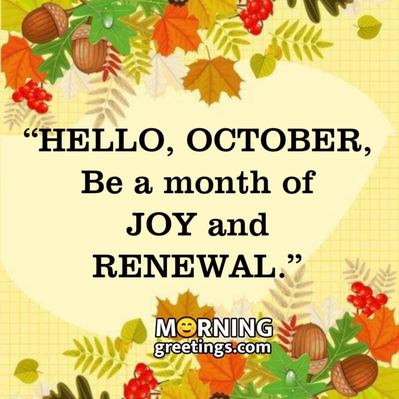 Hello October Be A Month Of Joy