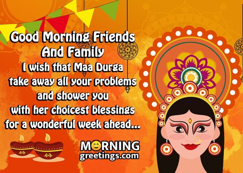 Good Morning Maa Durga Blessings For Friends And Family