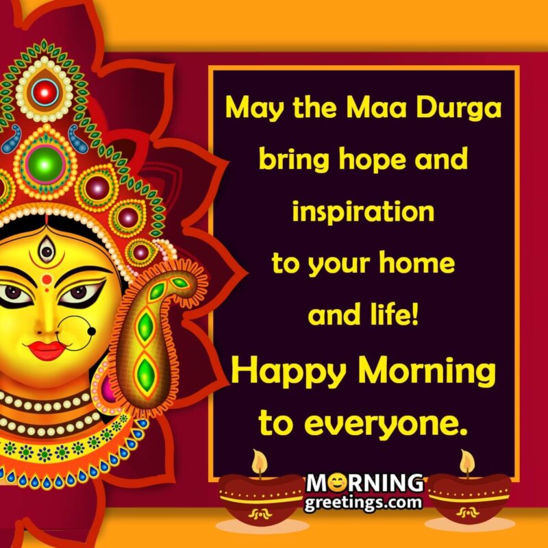 Happy Morning Wish Image Of Maa Durga