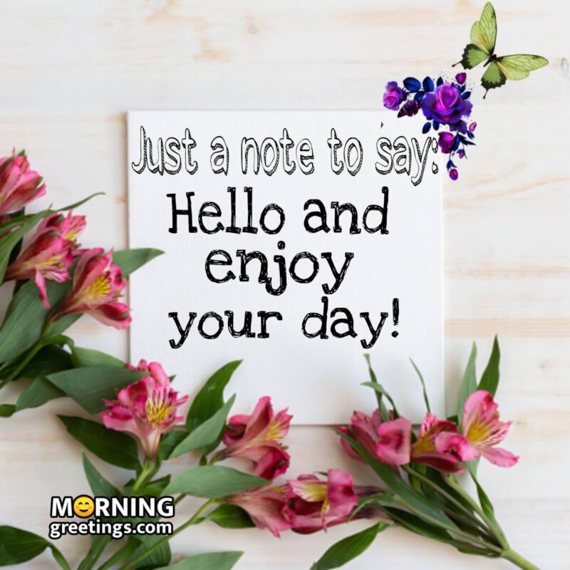 Just A Note To Say Hello And Enjoy Your Day!
