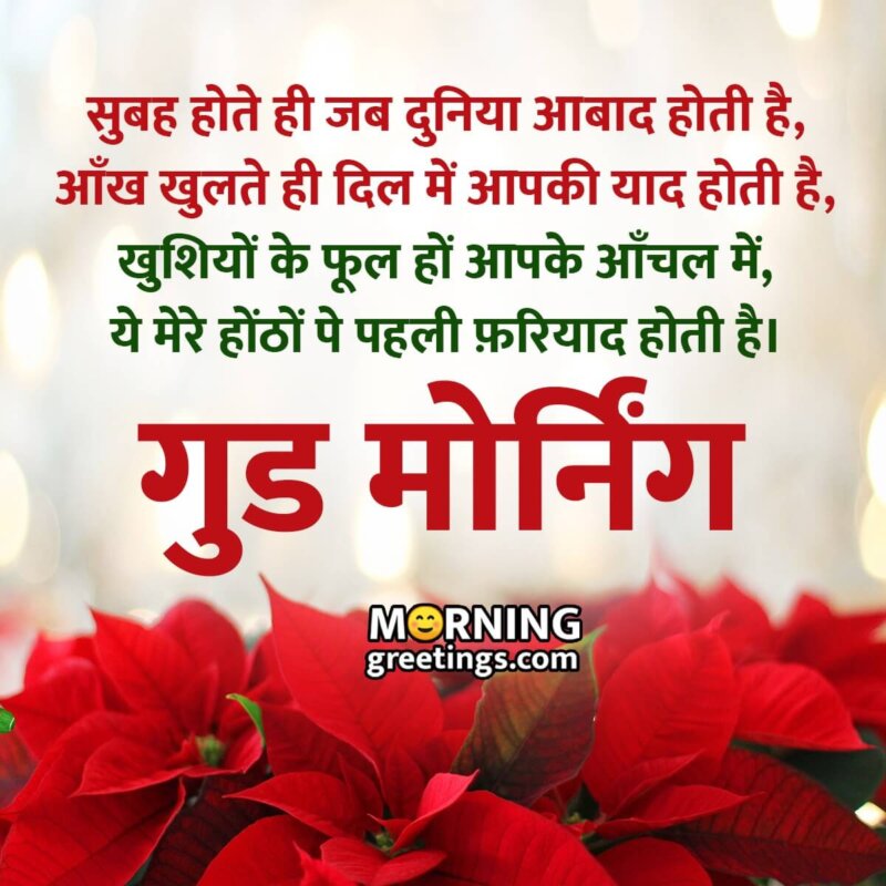 20 Good Morning Hindi Shayari Images - Morning Greetings – Morning ...