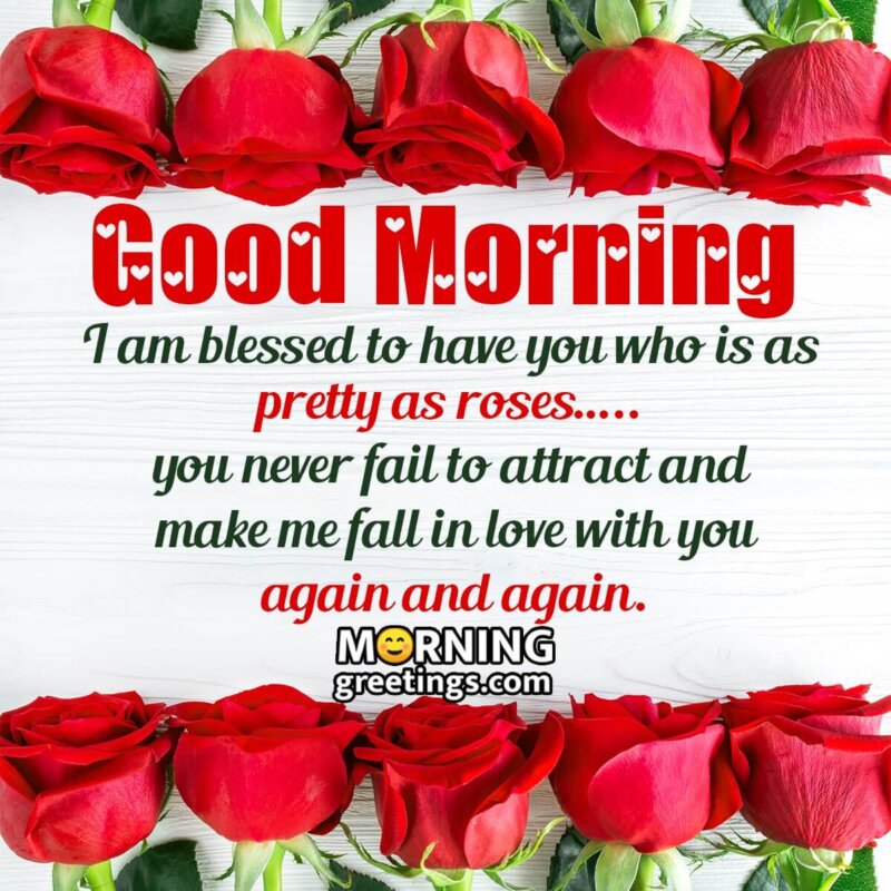 Good Morning Greetings With Red Roses