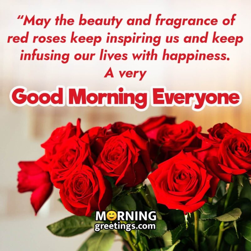 Good Morning Wishes With Red Roses