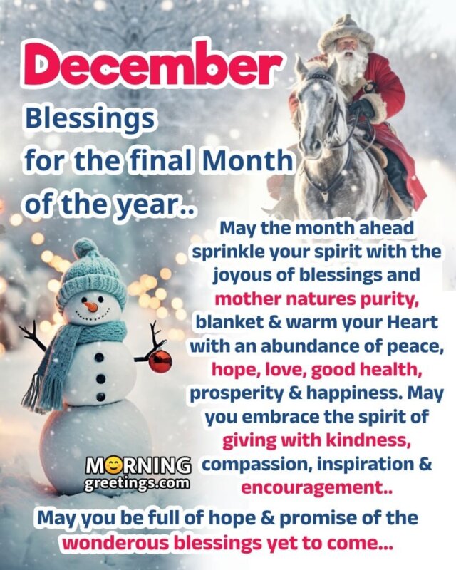 December Blessings For The Final Month Of The Year